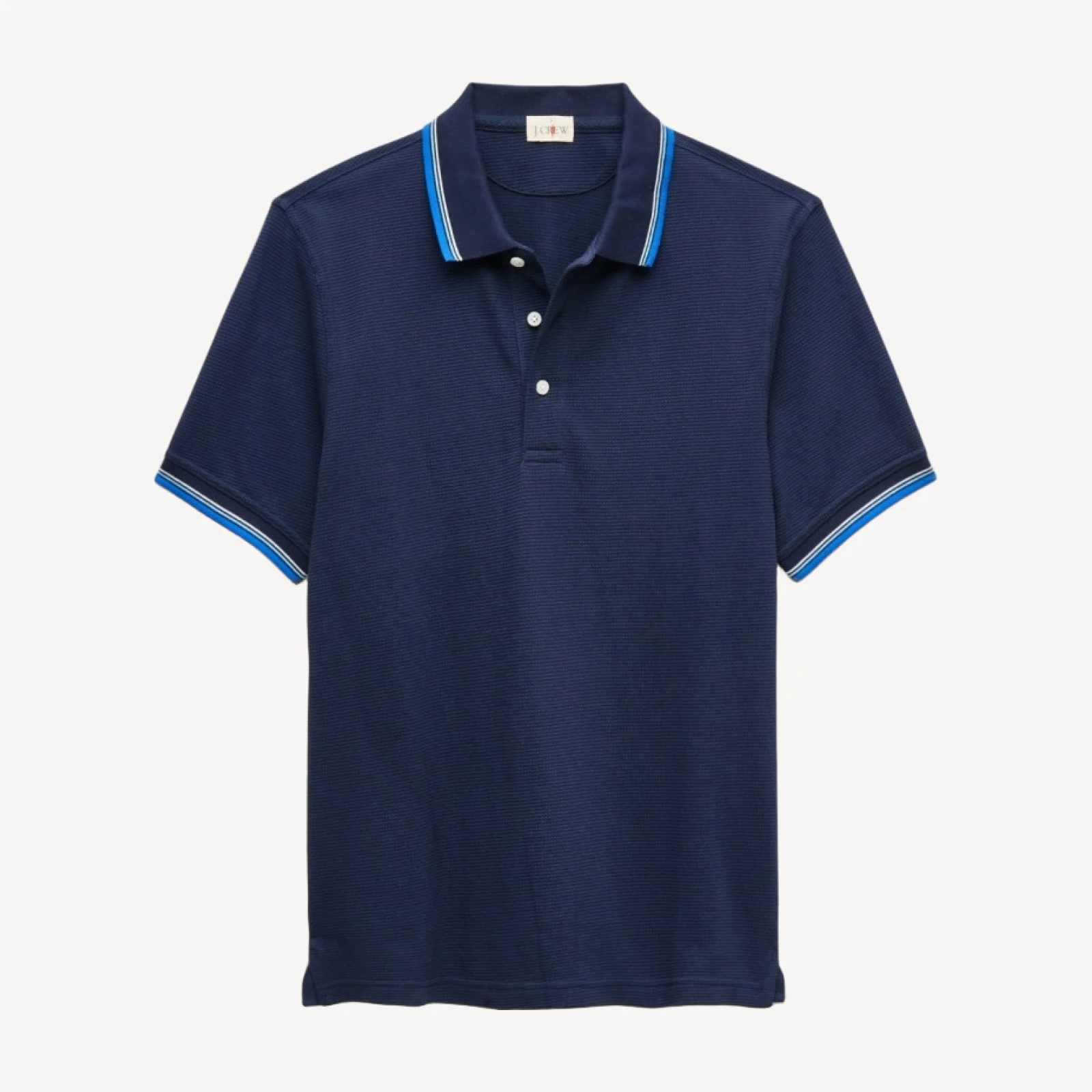 Tipped waffle-knit cotton polo shirt