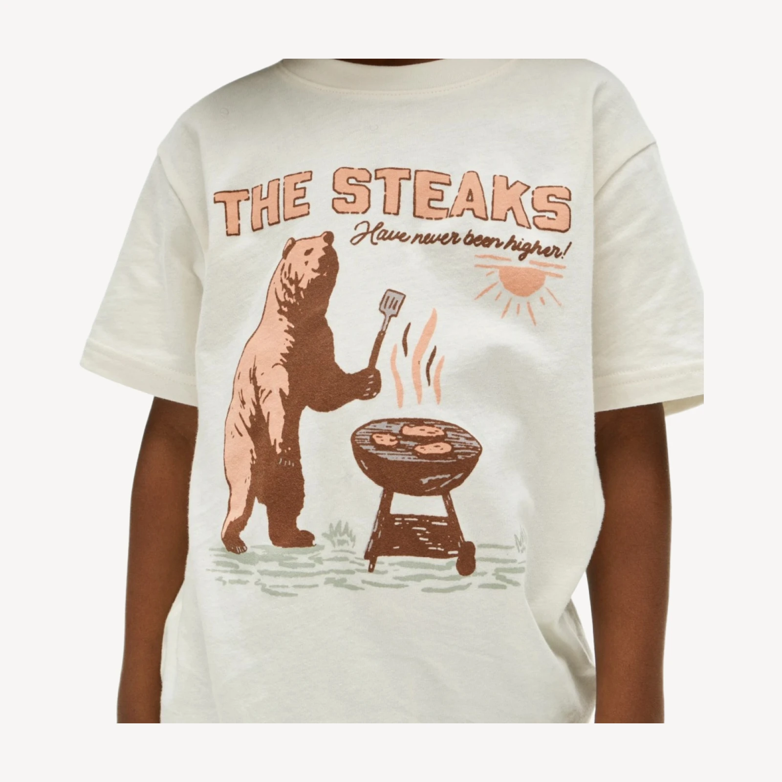 Kids' short-sleeve grizzly bear graphic T-shirt