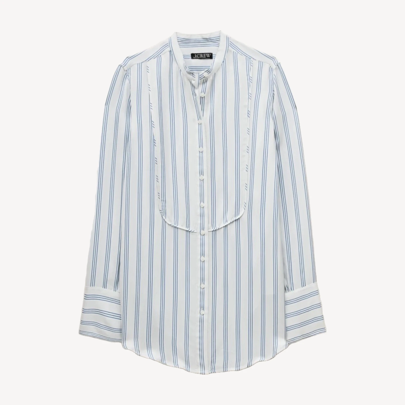 Tuxedo-bib button-up shirt in stripe