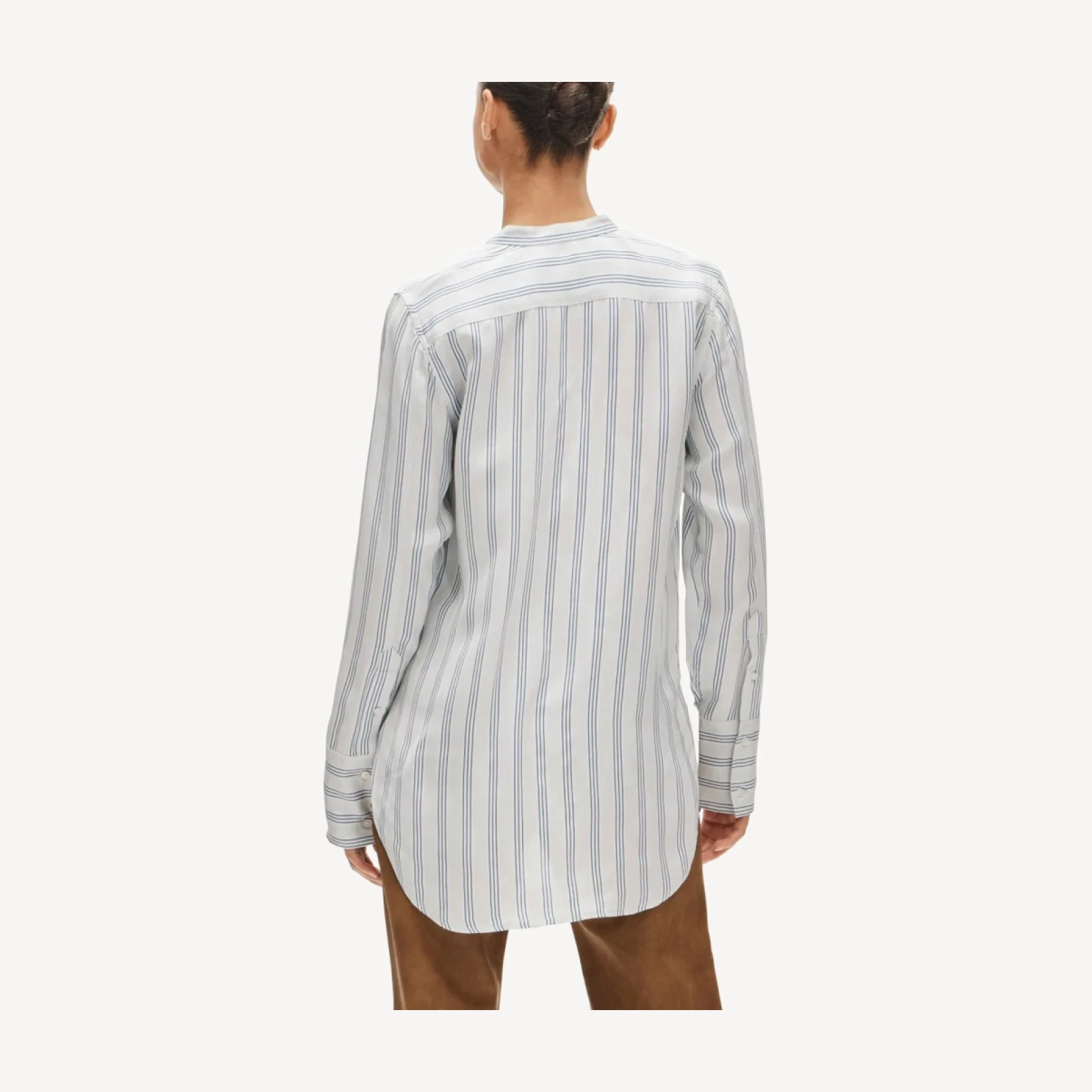 Tuxedo-bib button-up shirt in stripe