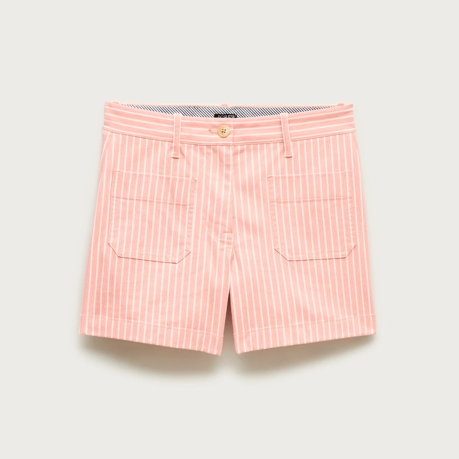 Patch-pocket chino short in stripe