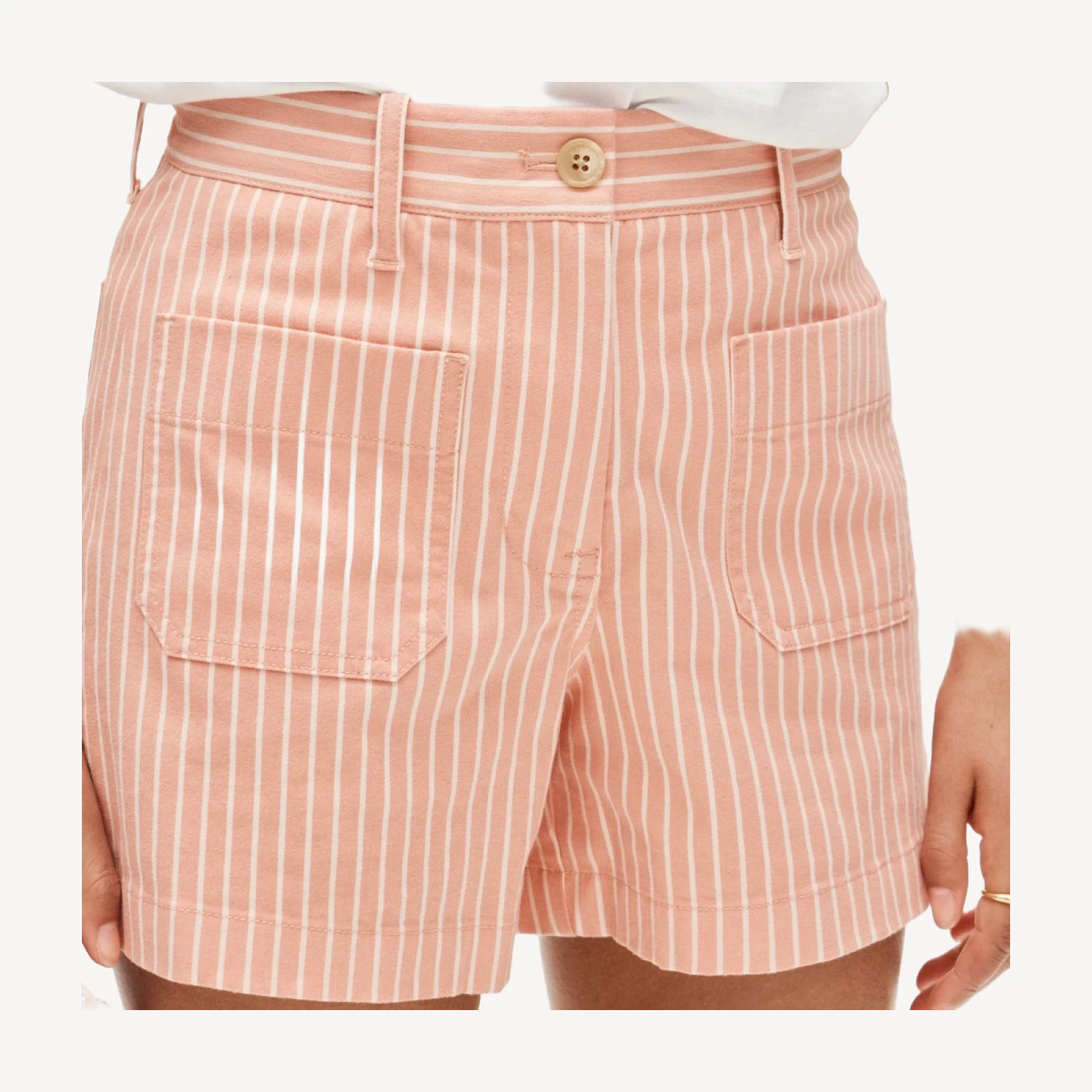 Patch-pocket chino short in stripe