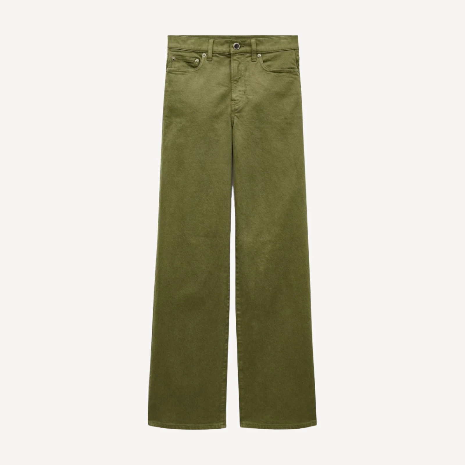 Full-length slim-wide jean in garment dye