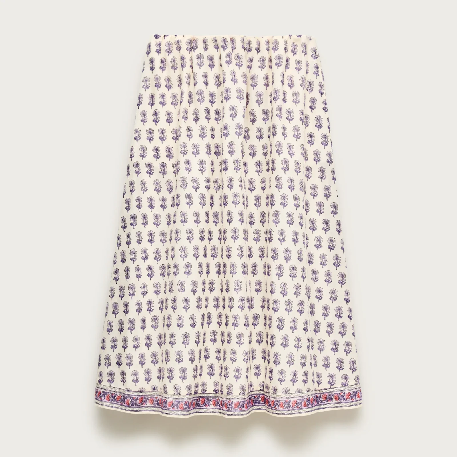 Beckett midi skirt in lilac block print