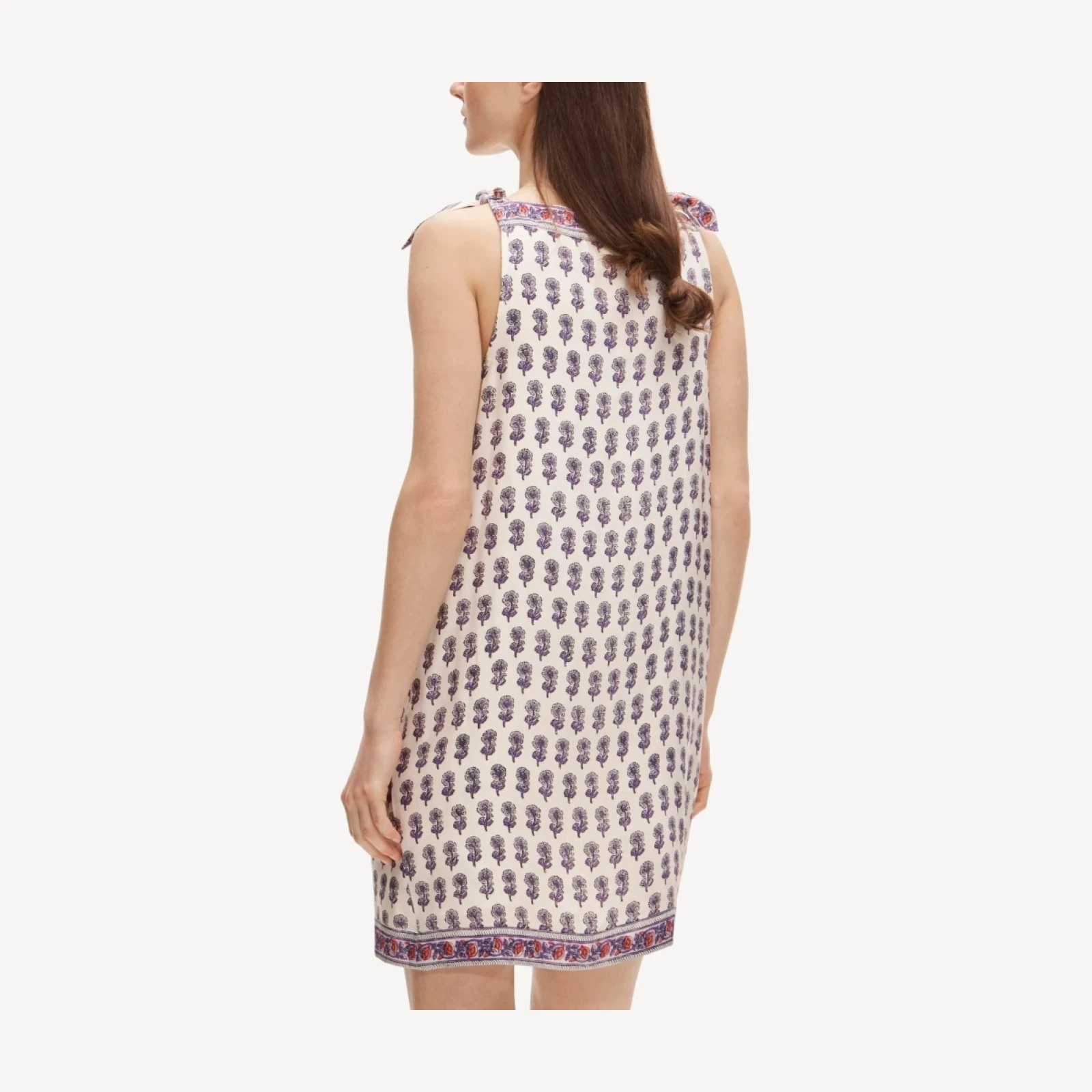 Sadie mini dress in lilac block print