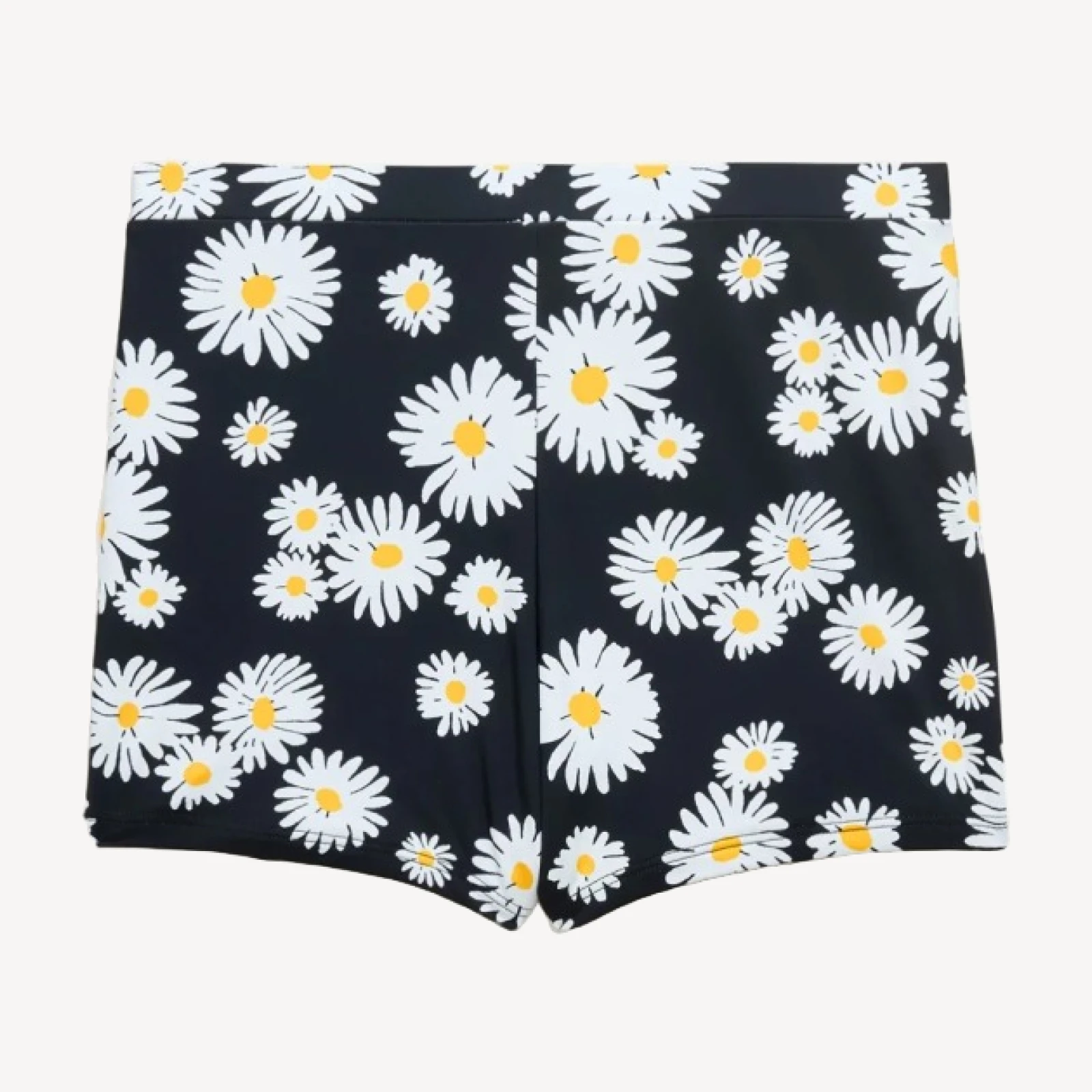 Matte boy short bikini bottom in vintage daisy print