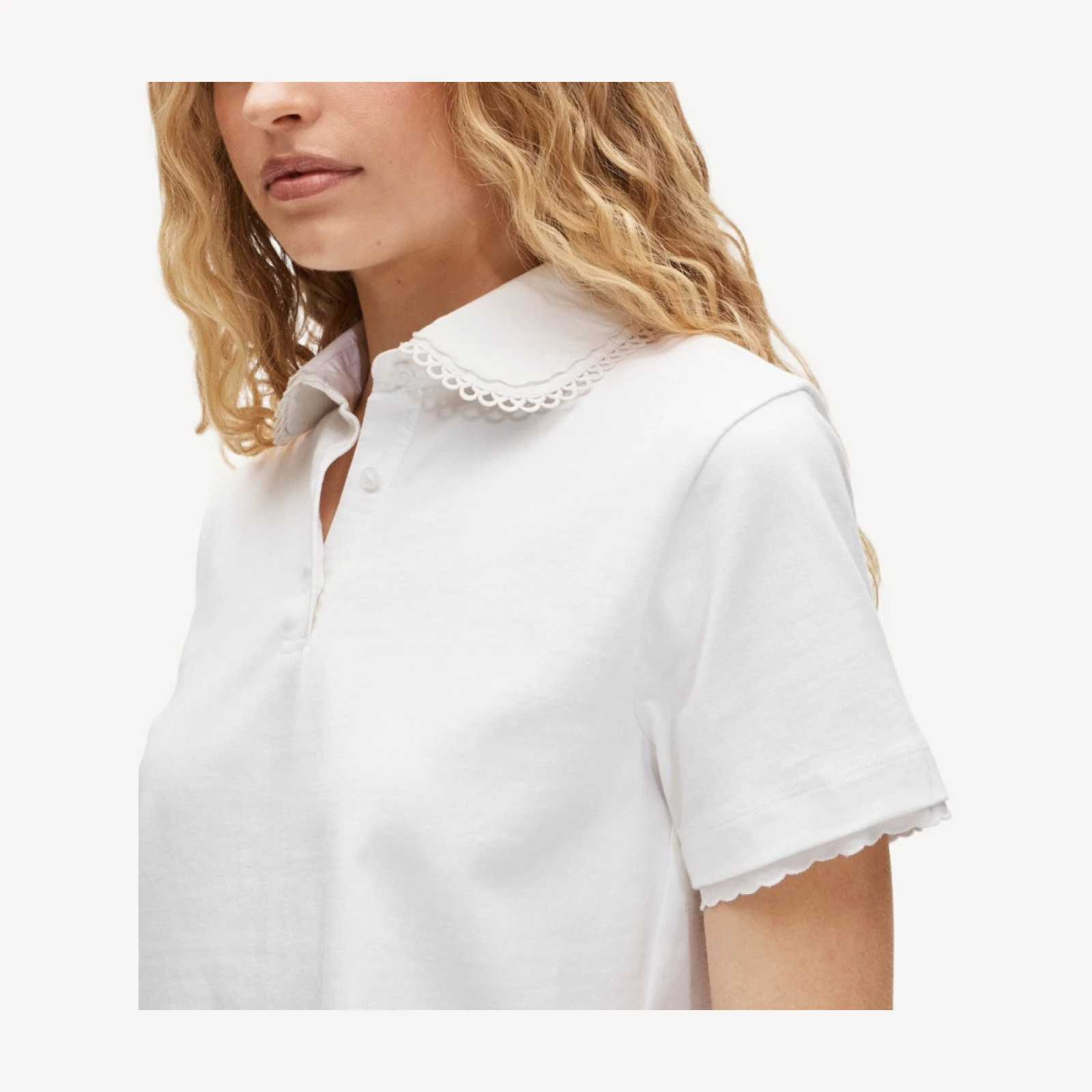 Eyelet-collar polo shirt in mariner cotton