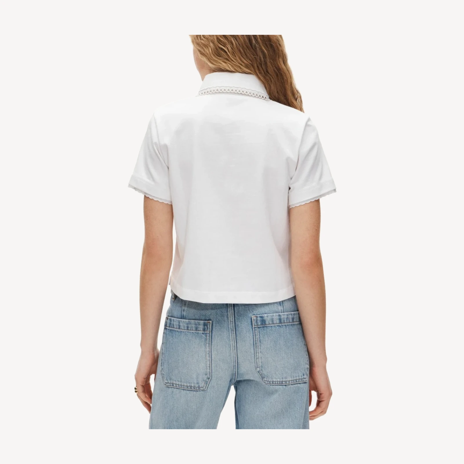 Eyelet-collar polo shirt in mariner cotton