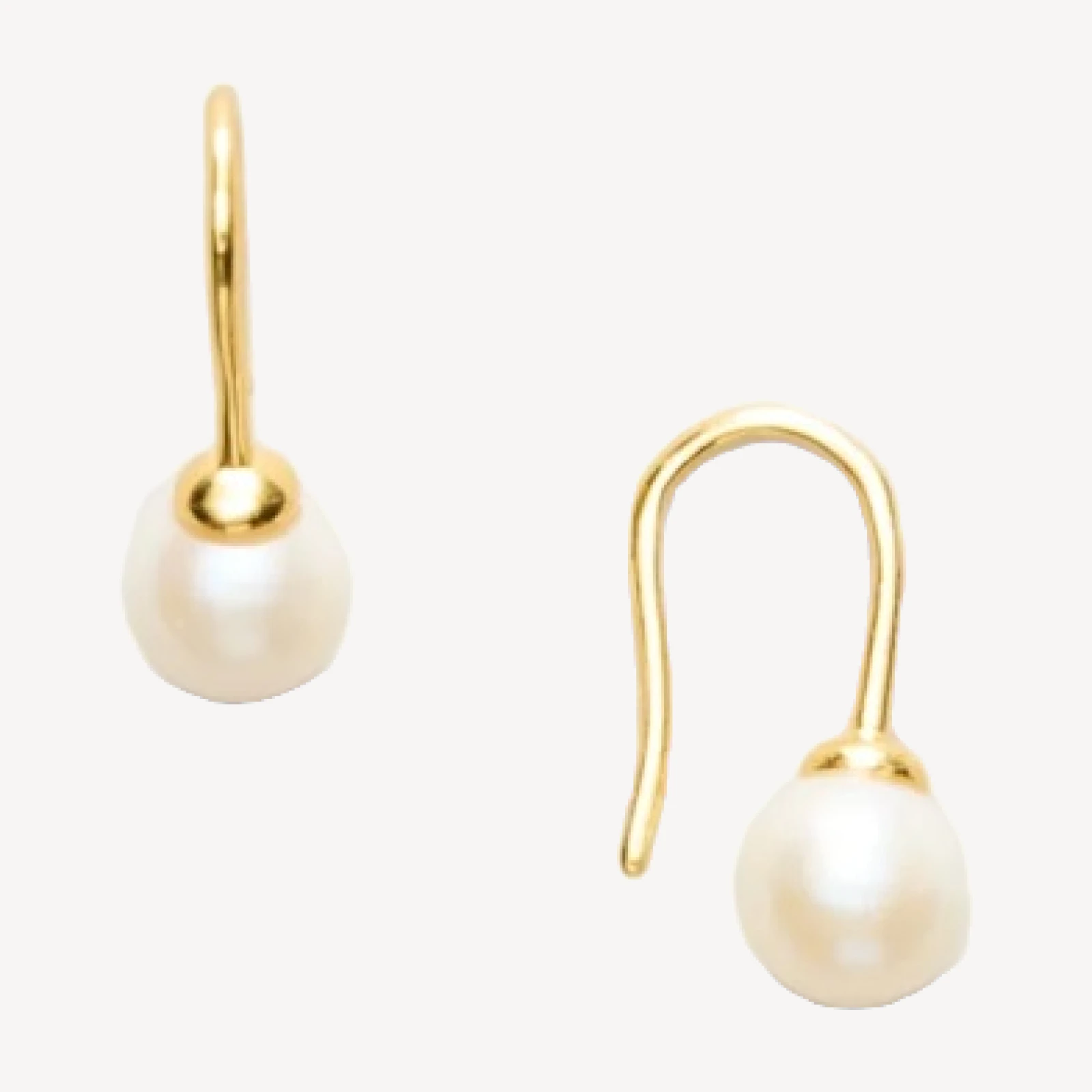 18k gold vermeil freshwater pearl earrings