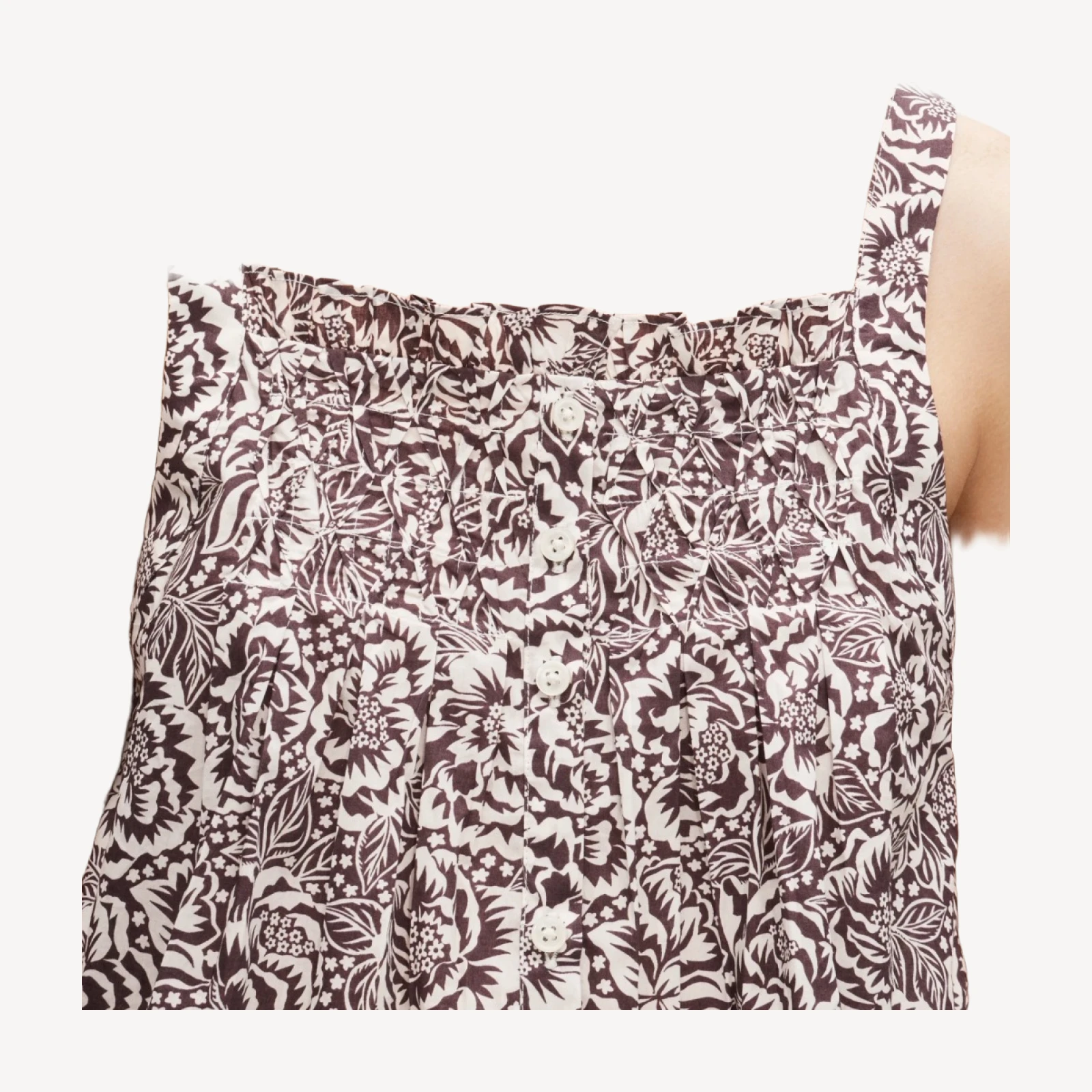 Smocked crinkle tank top in Liberty® floral fabric