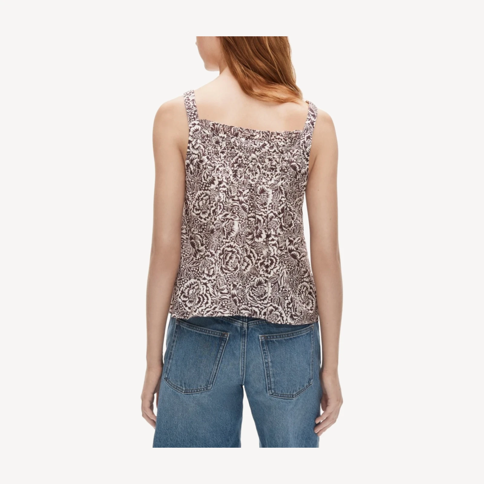 Smocked crinkle tank top in Liberty® floral fabric