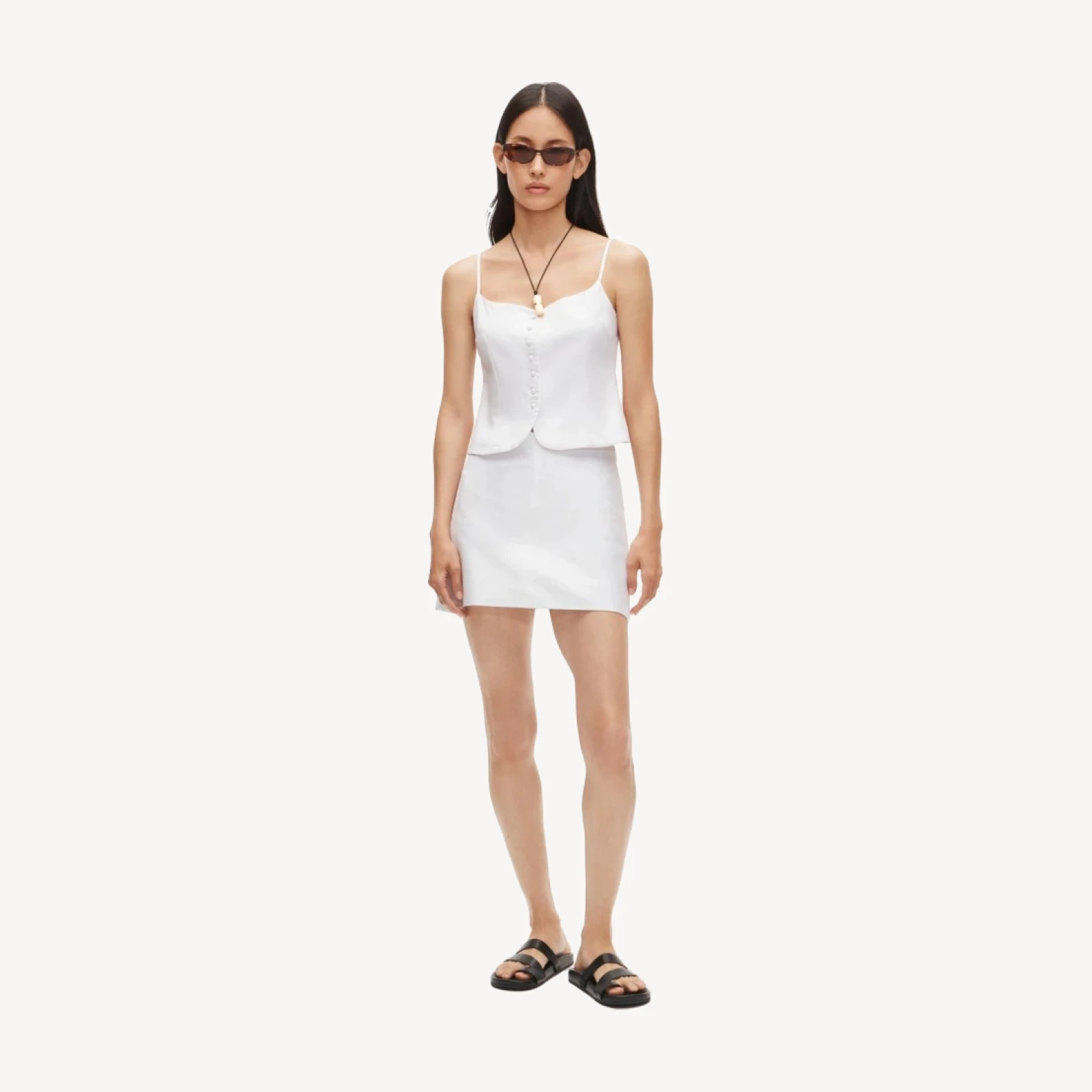 Cami vest button-up top in Gramercy linen blend