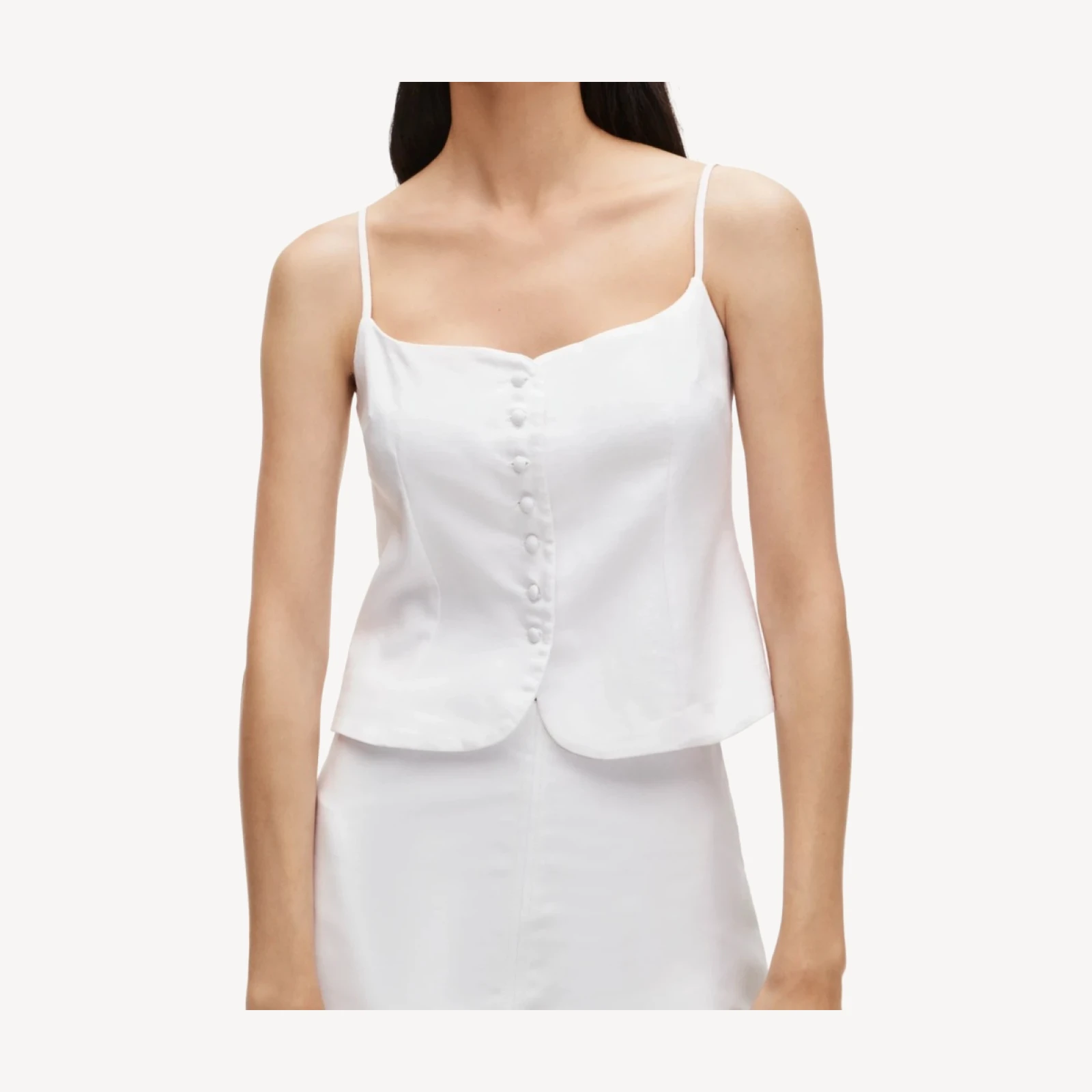 Cami vest button-up top in Gramercy linen blend