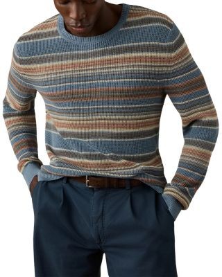 Faherty Sunwashed Cotton Stripe Crewneck Sweater