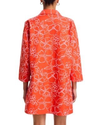 Cinq a Sept Embroidered Poplin Arcia Kaftan Dress