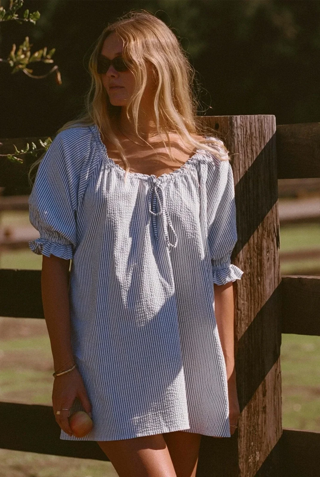 Portofino Dress- Blue & White Striped Short Summer Dress