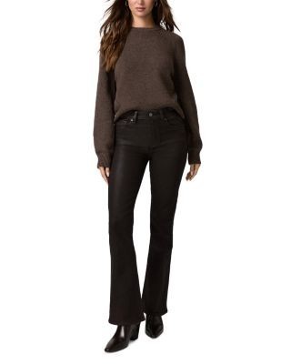 Paige Laurel Canyon High Rise Bootcut Jeans in Chicory Coffee Luxe Coated