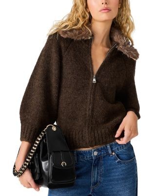 Steve Madden Odessa Faux Fur Collar Sweater
