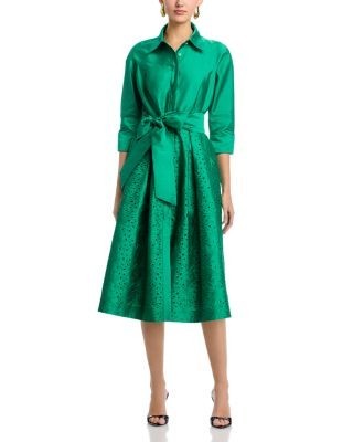 Teri Jon by Rickie Freeman Satin Shirtdress