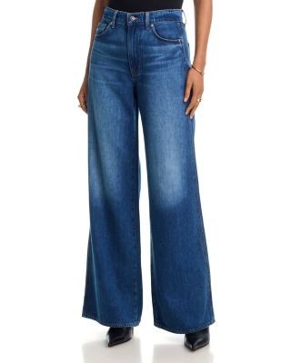 Veronica Beard Kasey Mid Rise Wide Leg Jeans in Bright Blue