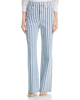 Veronica Beard Taylor High Rise Wide Leg Jeans in Saltwater