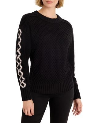 Nic+Zoe Cotton Crisscross Stitch Sweater