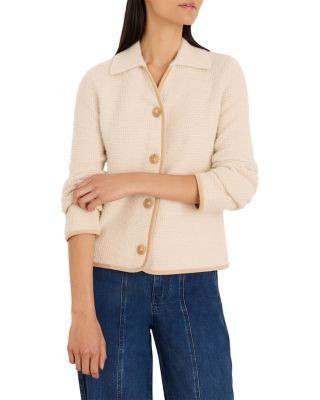 Nic+Zoe Textured Velvet Corduroy Trim Jacket