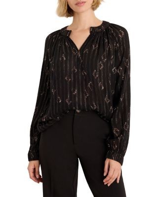 Nic+Zoe Diamond Metallic Jacquard Shirt