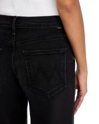 Mother The Mid Rise Rambler Zip Flood Jeans in Spiked Hair Art Flair