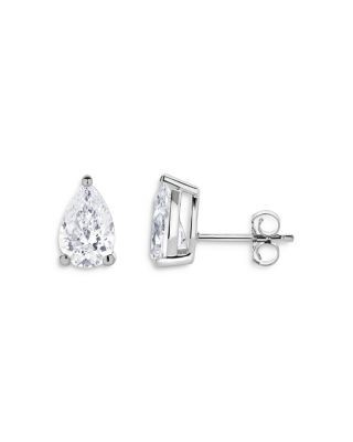 Bloomingdale's Fine Collection Certified Lab Grown Pear Shaped Diamond Stud Earrings in 18K White Gold, 2.0 tcw
