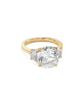 Bloomingdale's Fine Collection Certified Lab Grown Diamond Round & Half Moon Three Stone Engagement Ring in 18K Yellow Gold, 7.80 tcw
