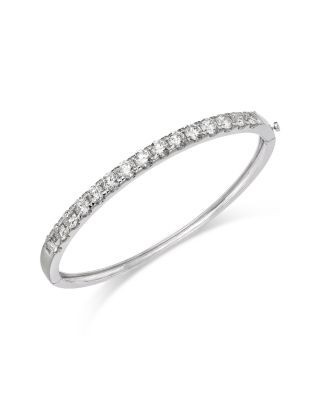 Bloomingdale's Fine Collection Certified Lab Grown Diamond Bangle Bracelet in 14K White Gold, 5.0 tcw