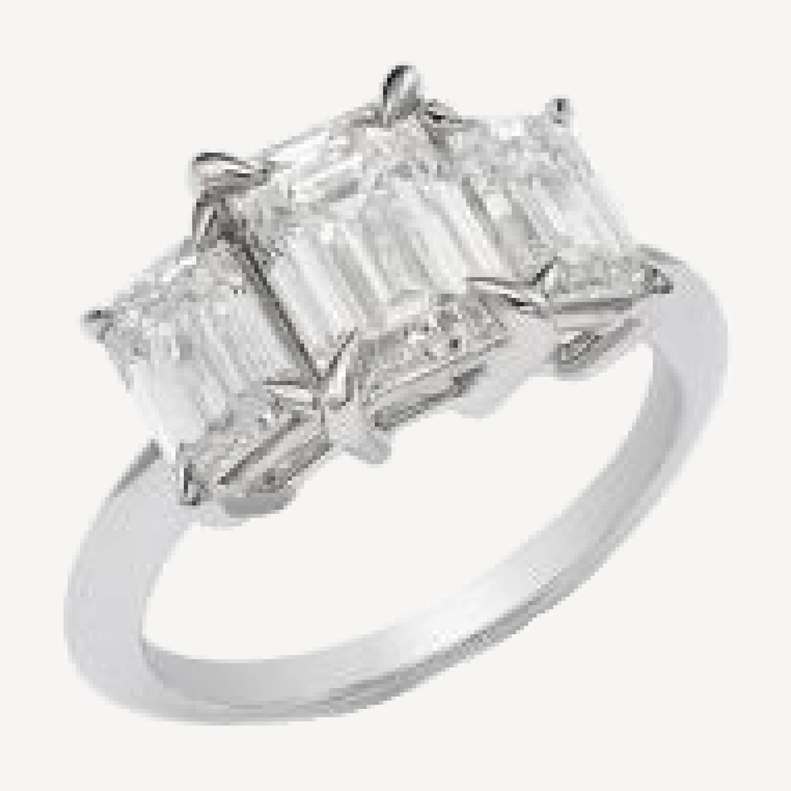 Bloomingdale's Fine Collection Luxe Collection Certified Lab Grown Diamond Emerald Cut Three Stone Engagement Ring in 14K White Gold, 4.0 tcw