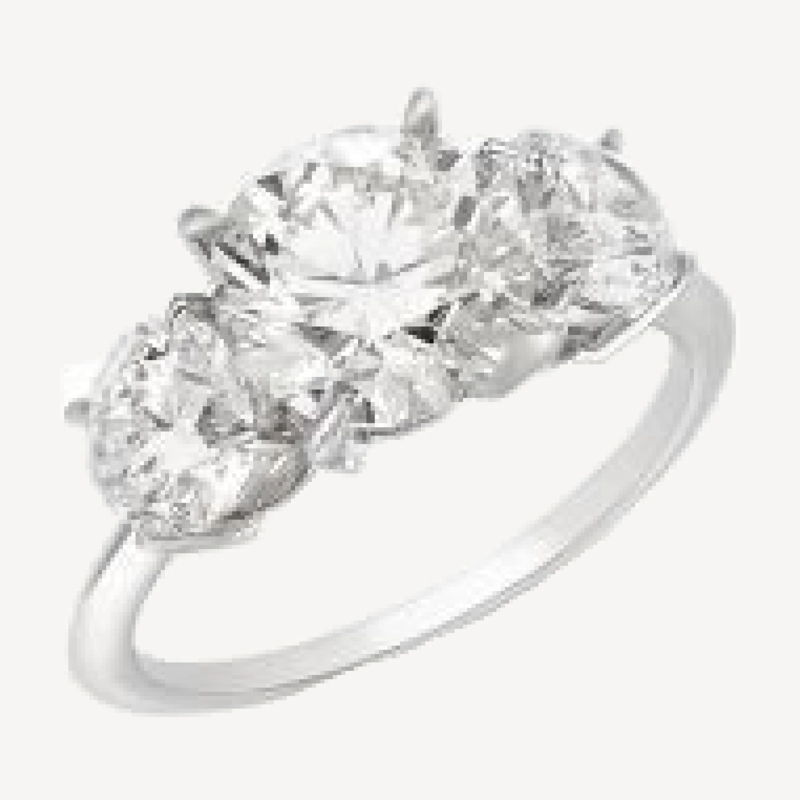 Bloomingdale's Fine Collection Luxe Collection Certified Lab Grown Diamond Three Stone Engagement Ring in 14K White Gold, 4.0 tcw