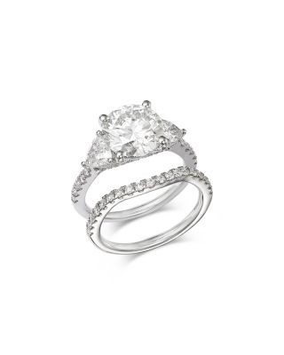 Bloomingdale's Fine Collection Luxe Collection Certified Lab Grown Diamond Bridal Set in 18K White Gold, 4.26 tcw