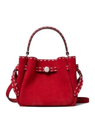 Tory Burch Romy Pick Stitch Suede Bucket Bag