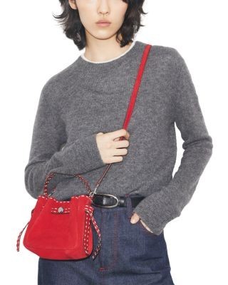 Tory Burch Romy Pick Stitch Suede Bucket Bag