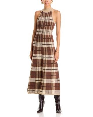 Ramy Brook Louisa Heritage Brown Plaid Dress