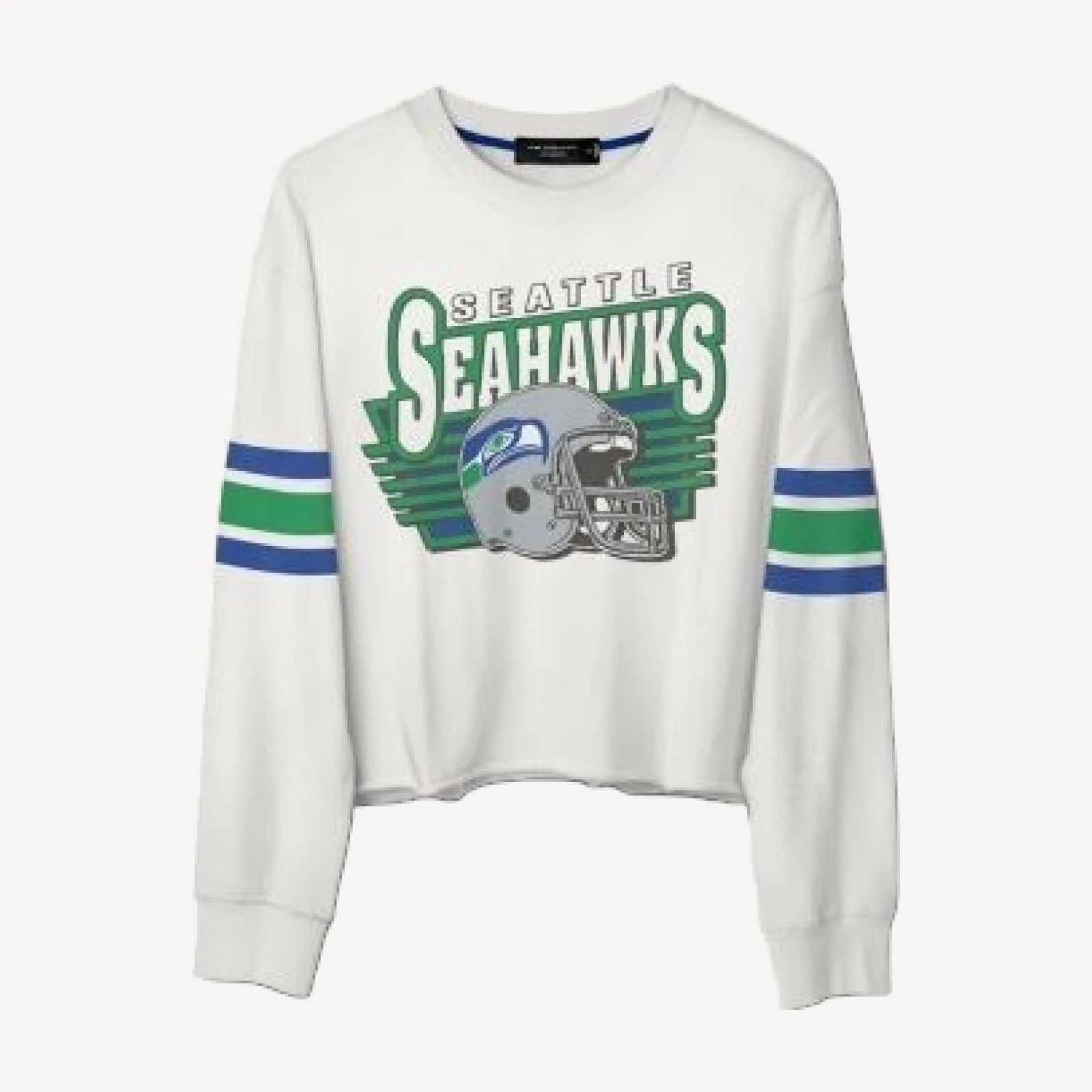 Junk Food Clothing Women's Nfl Seattle Seahawks Kickoff Crop Crew Fleece Sweatshirt