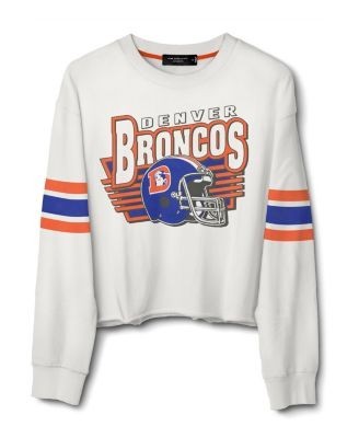 Junk Food Clothing Women's Nfl Denver Broncos Kickoff Crop Crew Fleece Sweatshirt