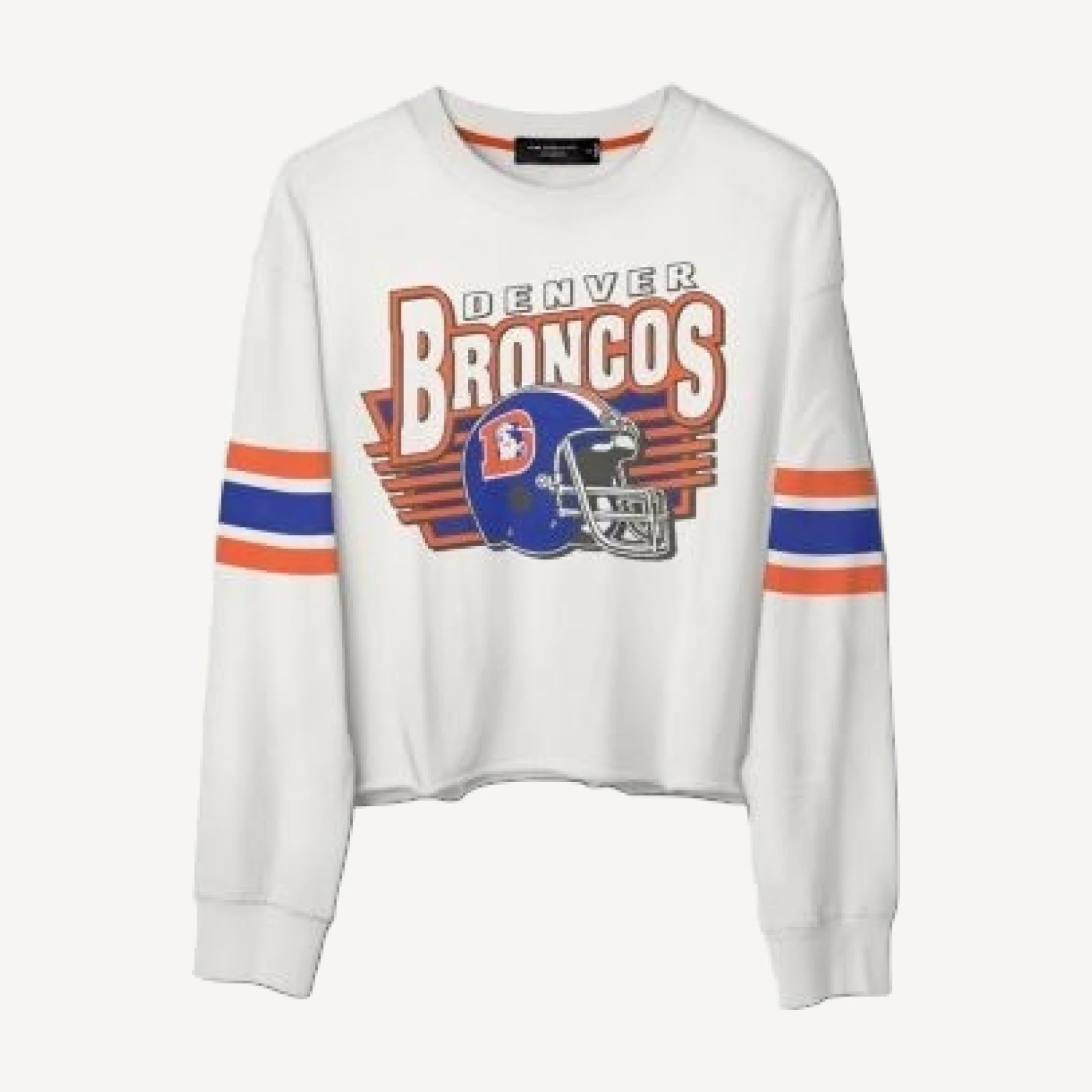 Junk Food Clothing Women's Nfl Denver Broncos Kickoff Crop Crew Fleece Sweatshirt