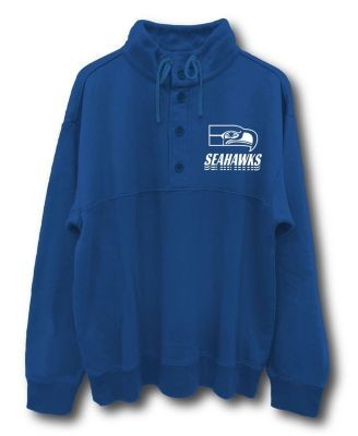 Junk Food Clothing Unisex Nfl Seattle Seahawks Mock 1/4 Button Up