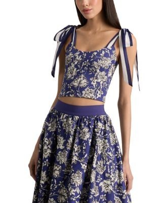 Alice and Olivia Blanca Tie Shoulder Top