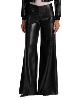 Alice and Olivia Faux Leather Wide Leg Pants