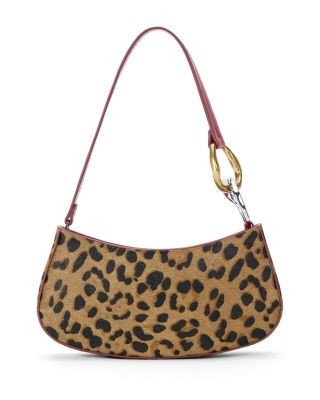 Staud Ollie Cheetah Print Calf Hair Shoulder Bag