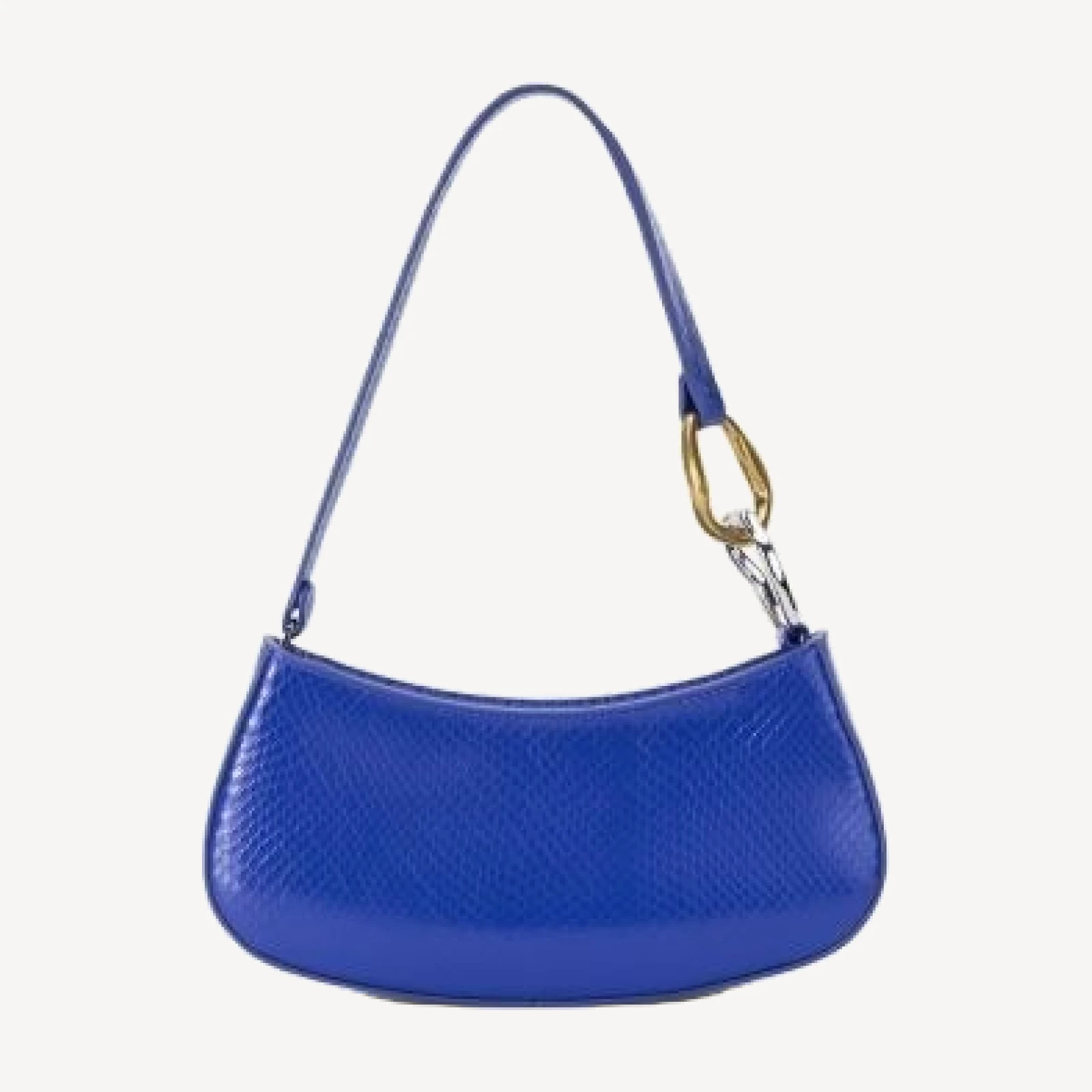 Staud Ollie Snake Embossed Leather Shoulder Bag