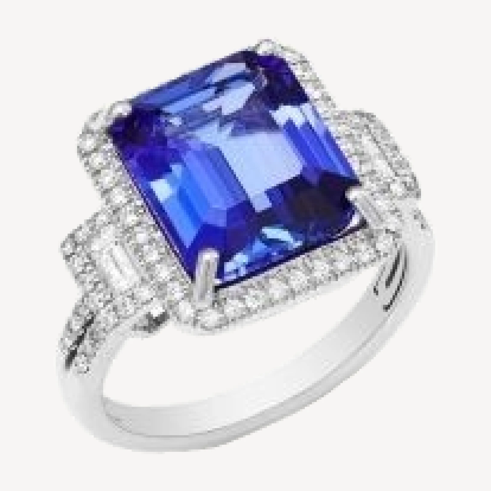 Bloomingdale's Fine Collection Tanzanite & Diamond Square Halo Ring in 14k White Gold