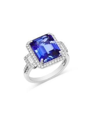 Bloomingdale's Fine Collection Tanzanite & Diamond Square Halo Ring in 14k White Gold