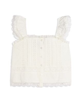 Aqua Girls' Lace Trim Top - Little Kid, Big Kid - Exclusive