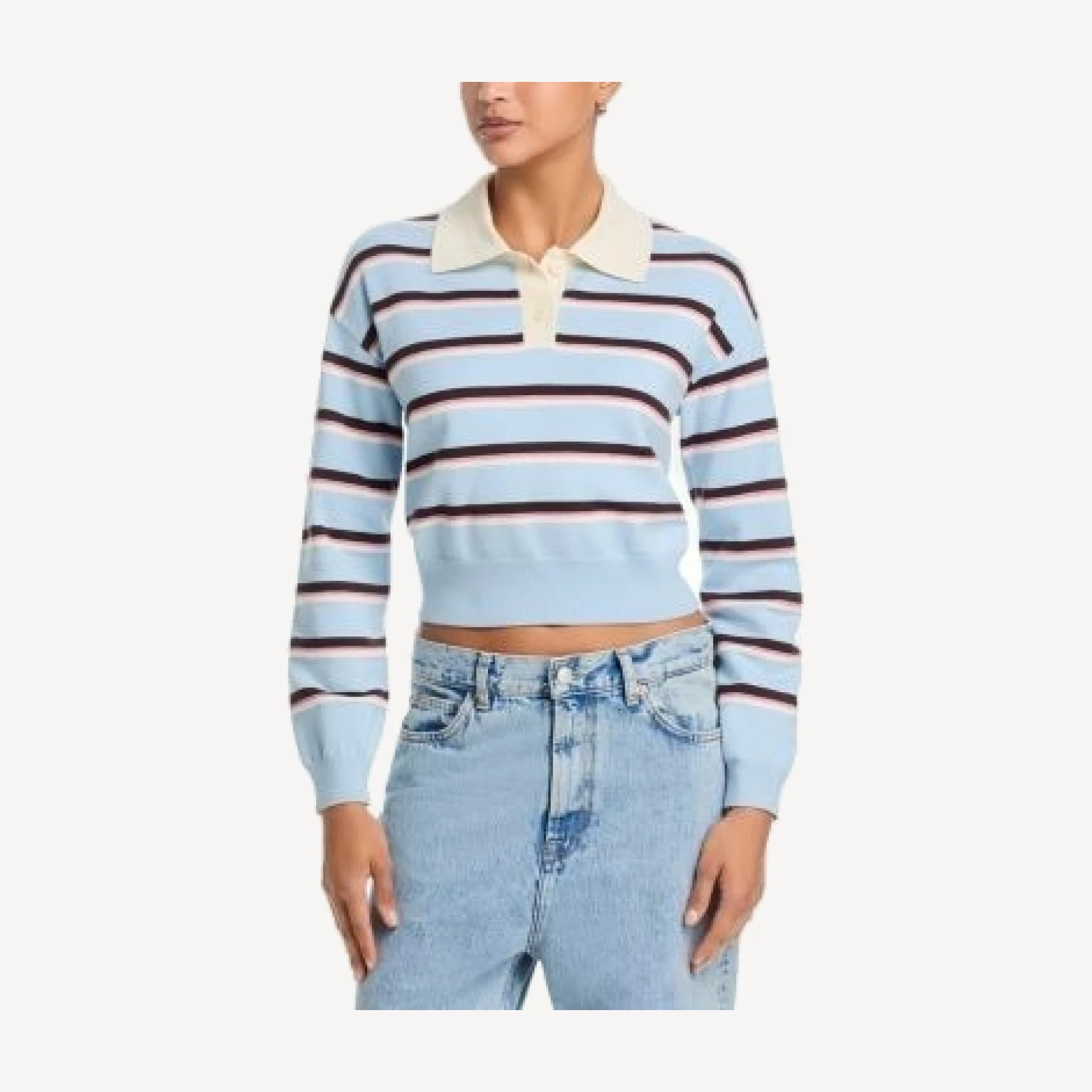 Aqua Rugby Striped Sweater